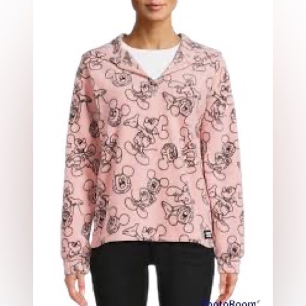 Disney Juniors Pink Fleece Mickey Mouse Hoodie Sweatshirt - S/CH - 3/5